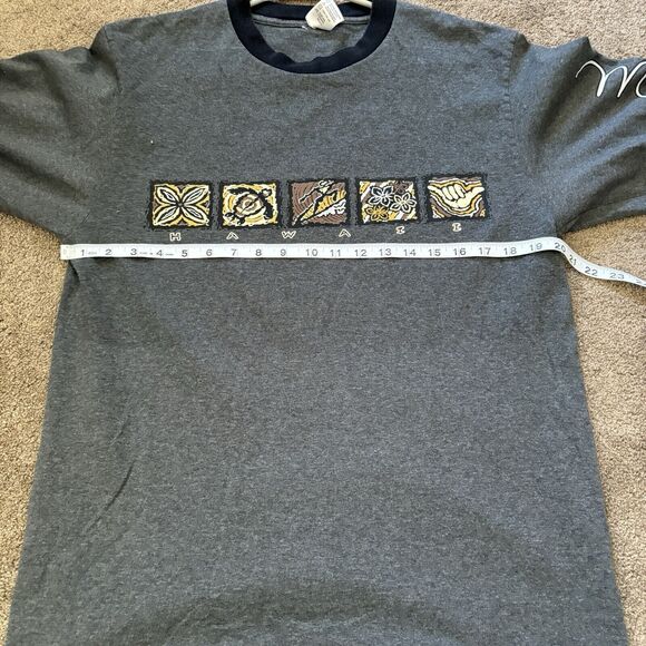 VTG Maui Hawaii Long Sleeve Shirt Hang Loose Surf Gray USA - Size Large - Picture 6 of 8